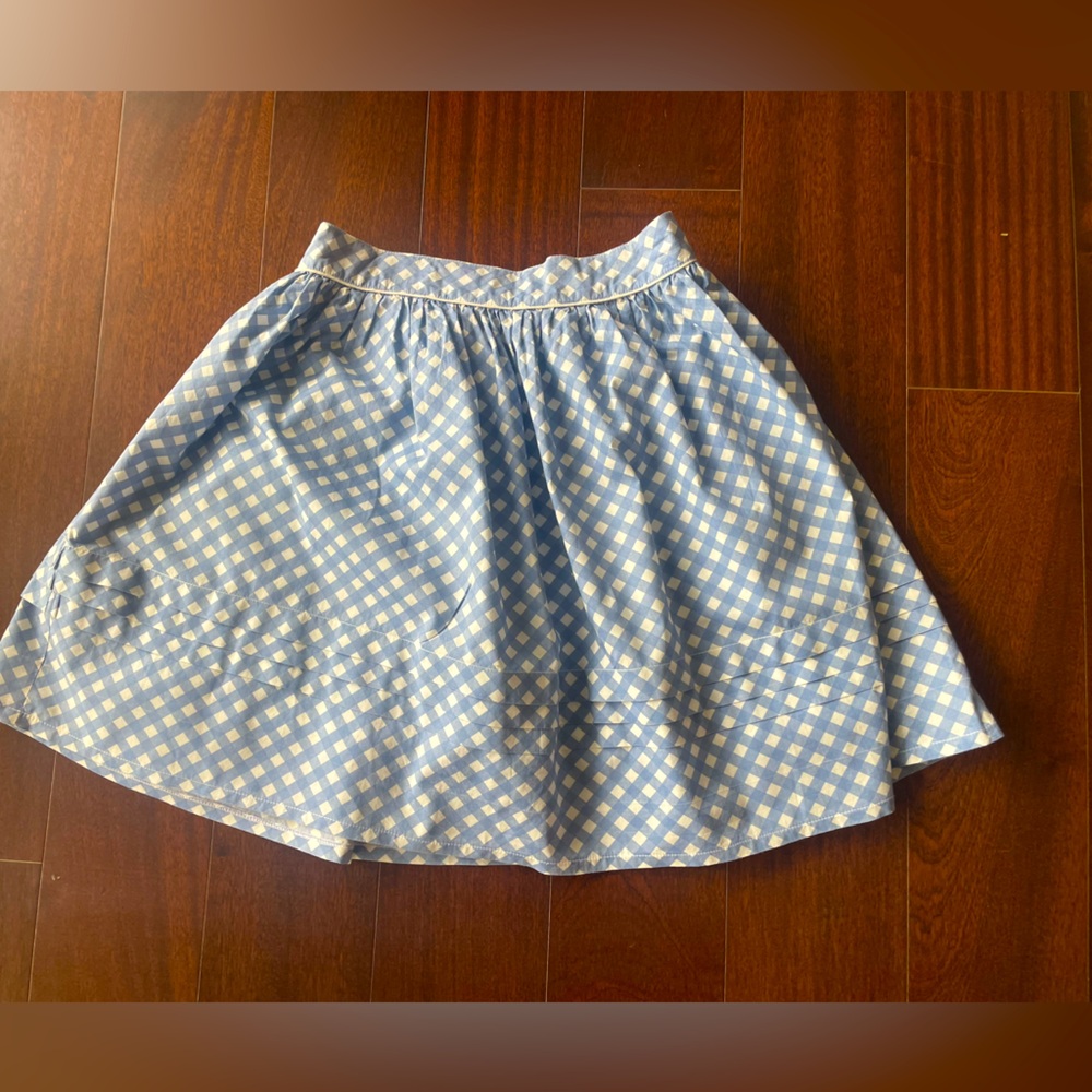 French boutique Cyrillus girls’ blue and white gingham skirt (size 12)